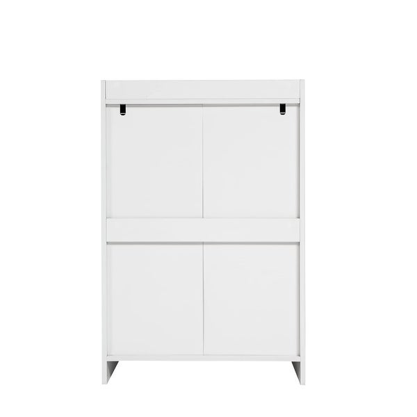 Modern 4 Drawer Dresser， White Storage Chest of Drawers for Bedroom， 38.38inch Tall Storage Dresser Cabinet Organizer - - 37668921