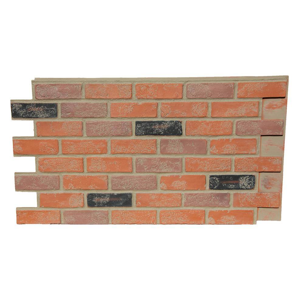 TRITAN BP Faux Brick 43.5 in. x 23.75 in. Polyurethane Interlocking Siding Panel in Rusty Amber AB-4323-RAR