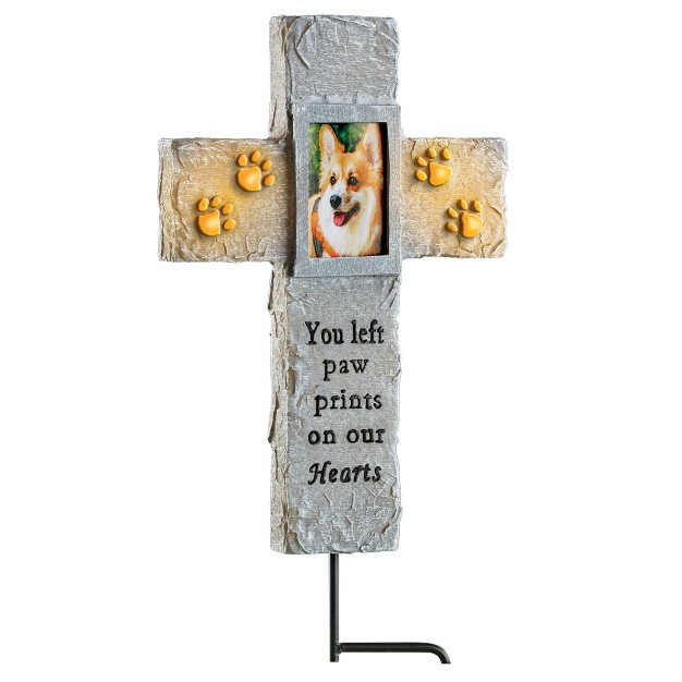 Collections Etc You Left Paw Prints On Our Hearts Solar Pet Cross Memorial