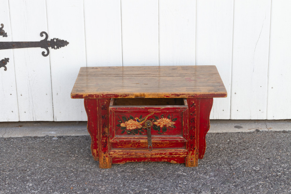 Antique Floral Kang Low Table   Asian   Side Tables And End Tables   by De cor  Houzz