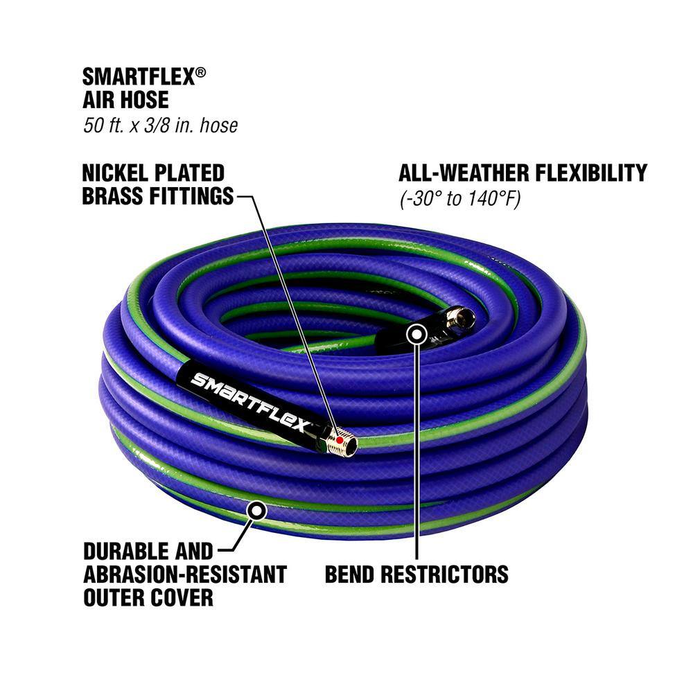 SmartFlex 38 in. x 25 ft. Air Hose with 14 in. MNPT Fittings HSF3825BL2