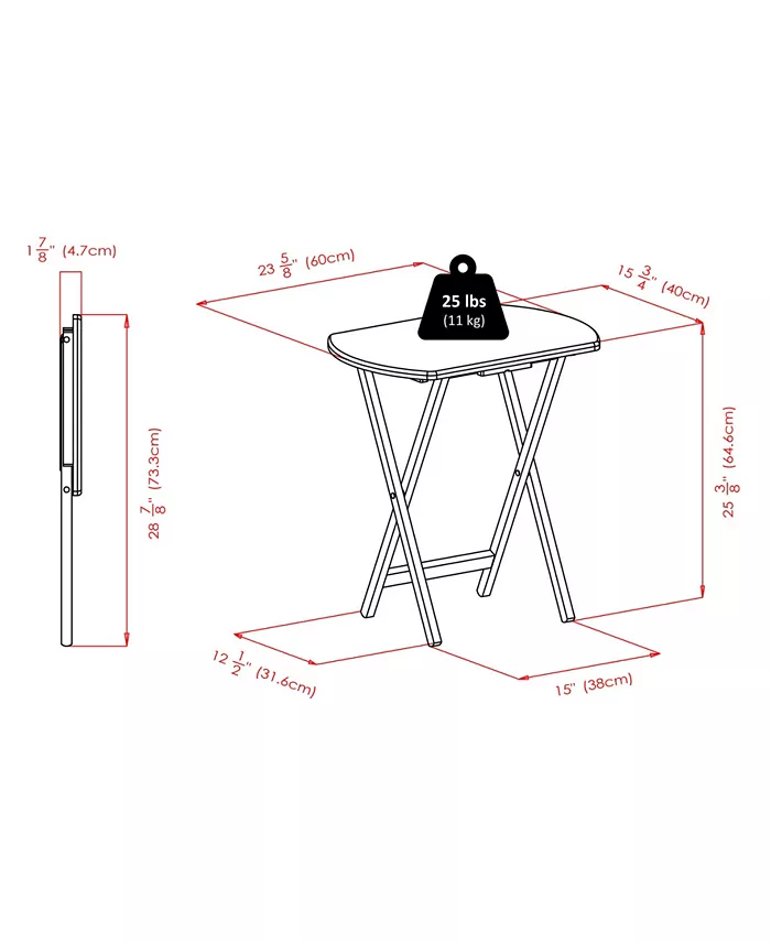 Winsome Cade 2-Piece Wood Oversize Snack Table Set