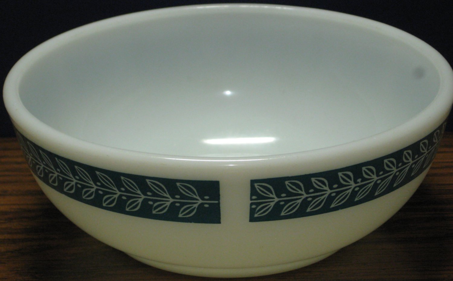 Pyrex Restaurantware Tableware Turquoise Laurel Leaf Cereal Bowl 705-15 - 1970s Vintage