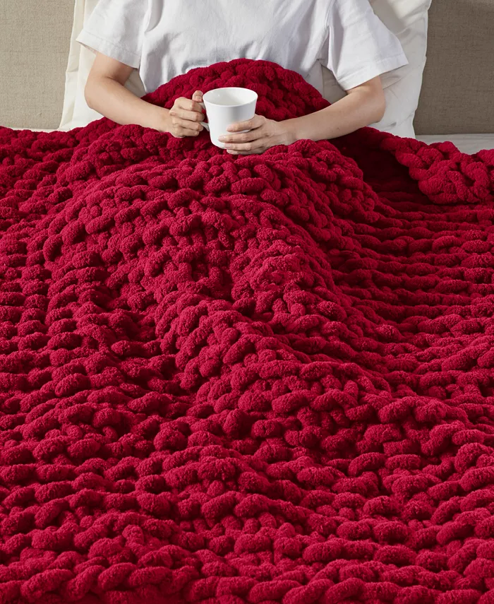 Madison Park Chunky-Knit Chenille Throw， 50