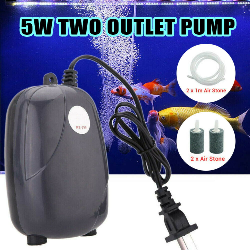 Myriann Aquarium Air Pump 300Gal Adjustable 2 outlets for Fish Tank Hydroponic Pond