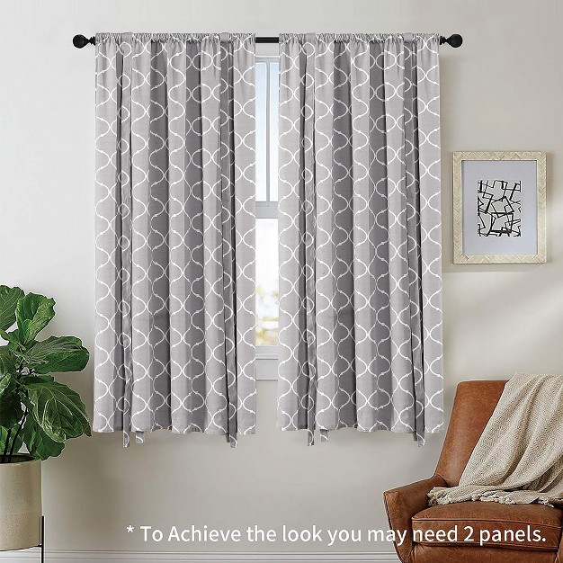 Kate Aurora Gray amp White Lattice Clover Ultra Luxurious Single Tie Up Window Curtain Shade 42 In W X 63 In L