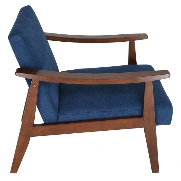 Zenvida Mid Century Modern Accent Armchair Solid Hardwood Upholstered