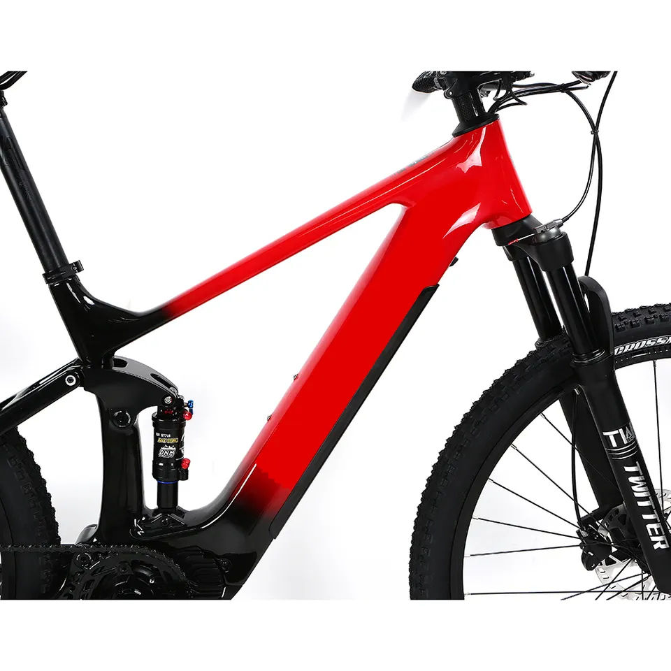 GALAXY 29inch carbon fiber frame hybrid bikes full suspension dirt adult mid drive bicycle electric mountain bike