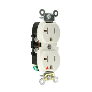 Leviton 20 Amp Industrial Grade Heavy Duty Isolated Ground Duplex Outlet White 5362-IGW