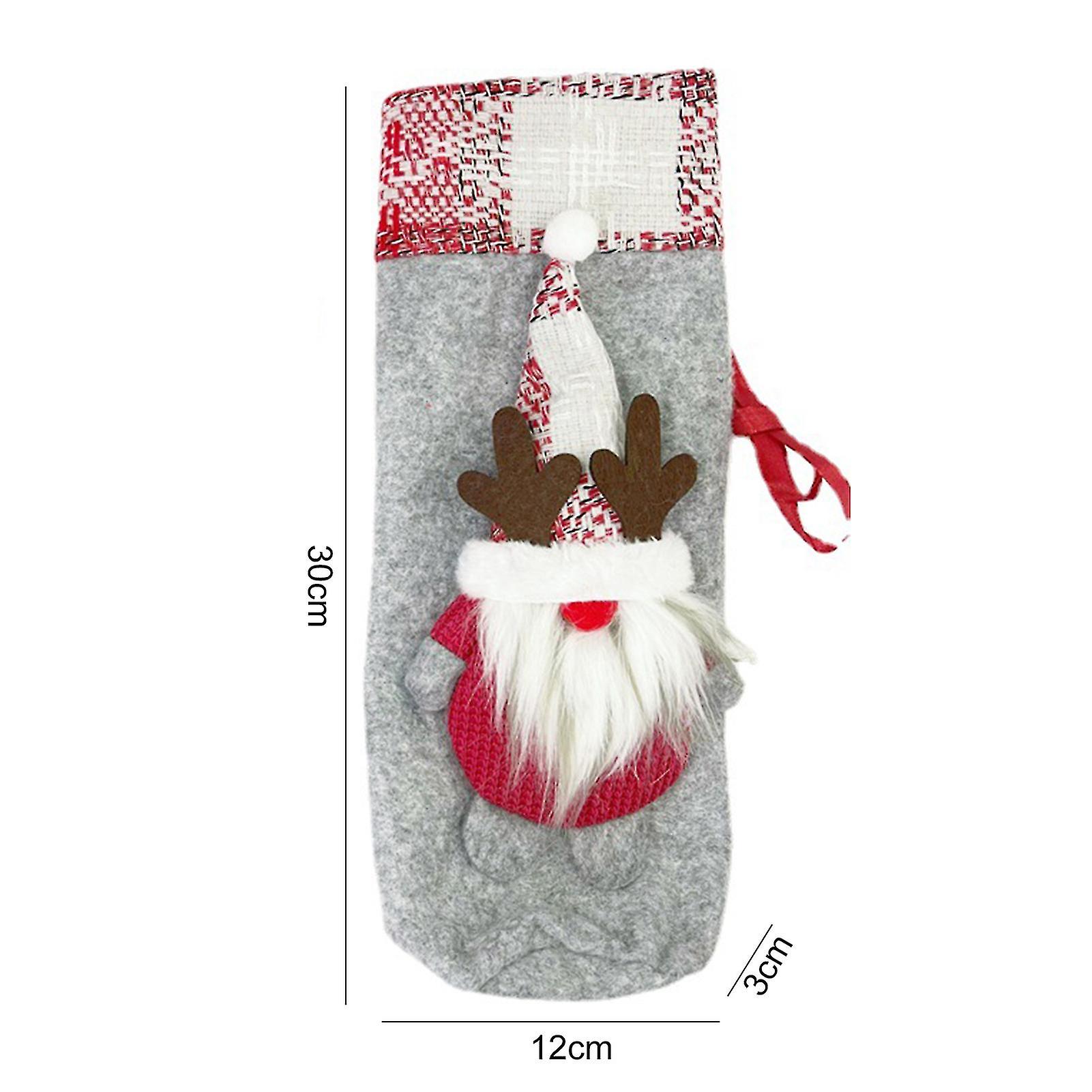 Christmas Style Wine Bottle Cover Fade-less Adorable Cloth Faceless Doll Champagne Bottle Bag