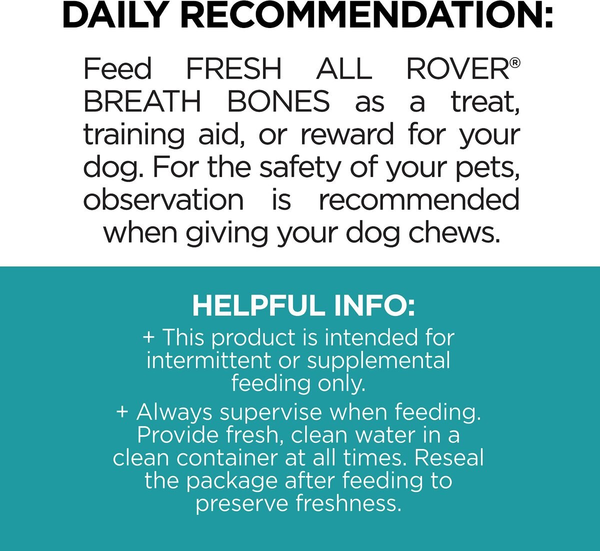 I and Love and You Fresh All Rover Breath Bones Grain-Free Small Dental Dog Treats， 5 count