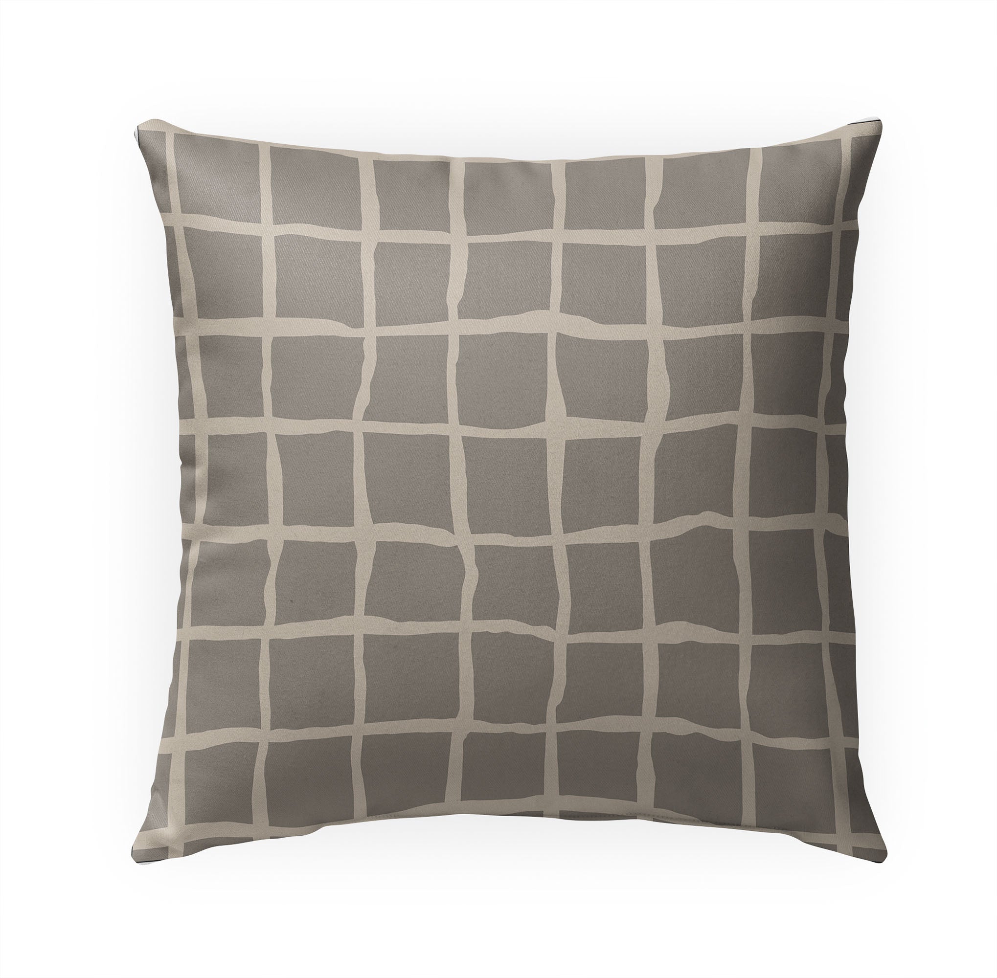 Grid Iron Taupe Outdoor Pillow by Kavka Designs