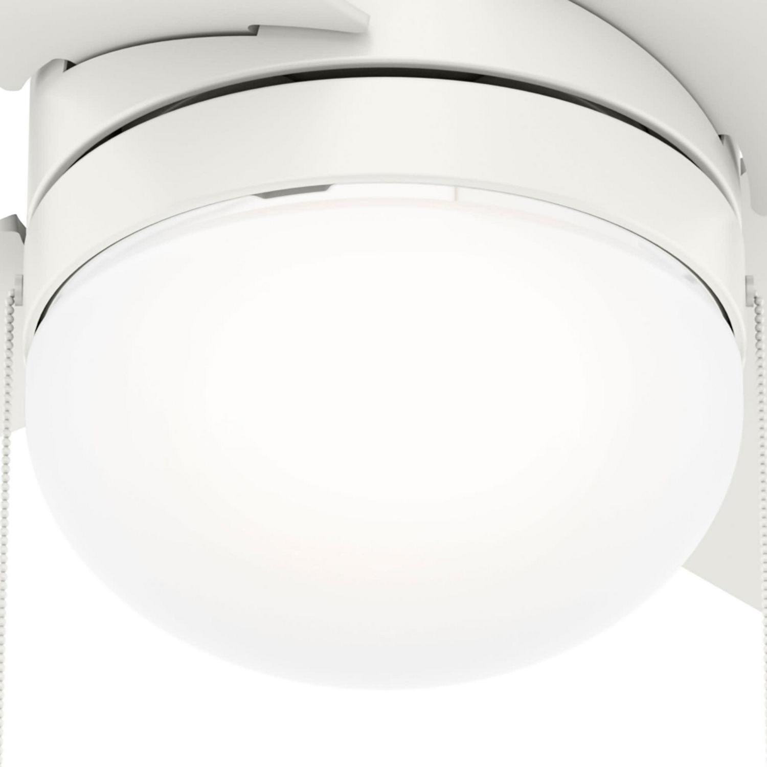 44in Timpani Ceiling Fan in Fresh White with LED Light Kit