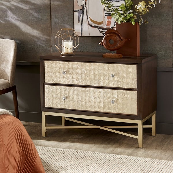 Corrianna Accent End Table with 2 Shell Front Drawers by iNSPIRE Q Bold