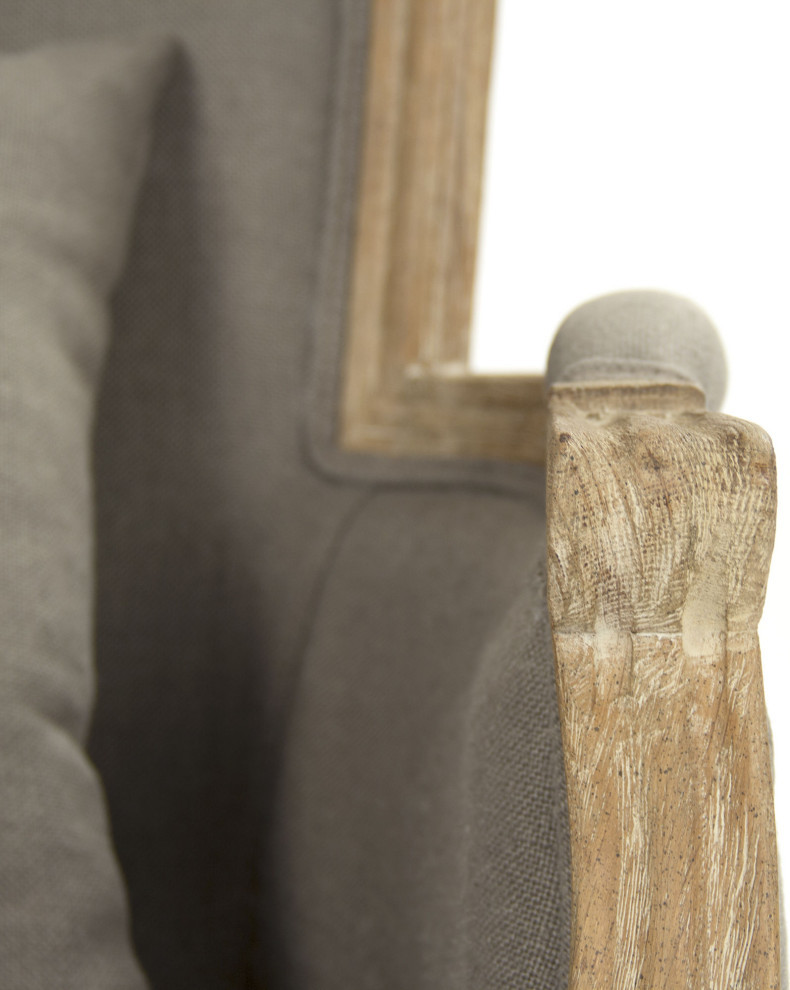 Pascal Club Chair  Gray Linen   French Country   Armchairs And Accent Chairs   by HedgeApple  Houzz