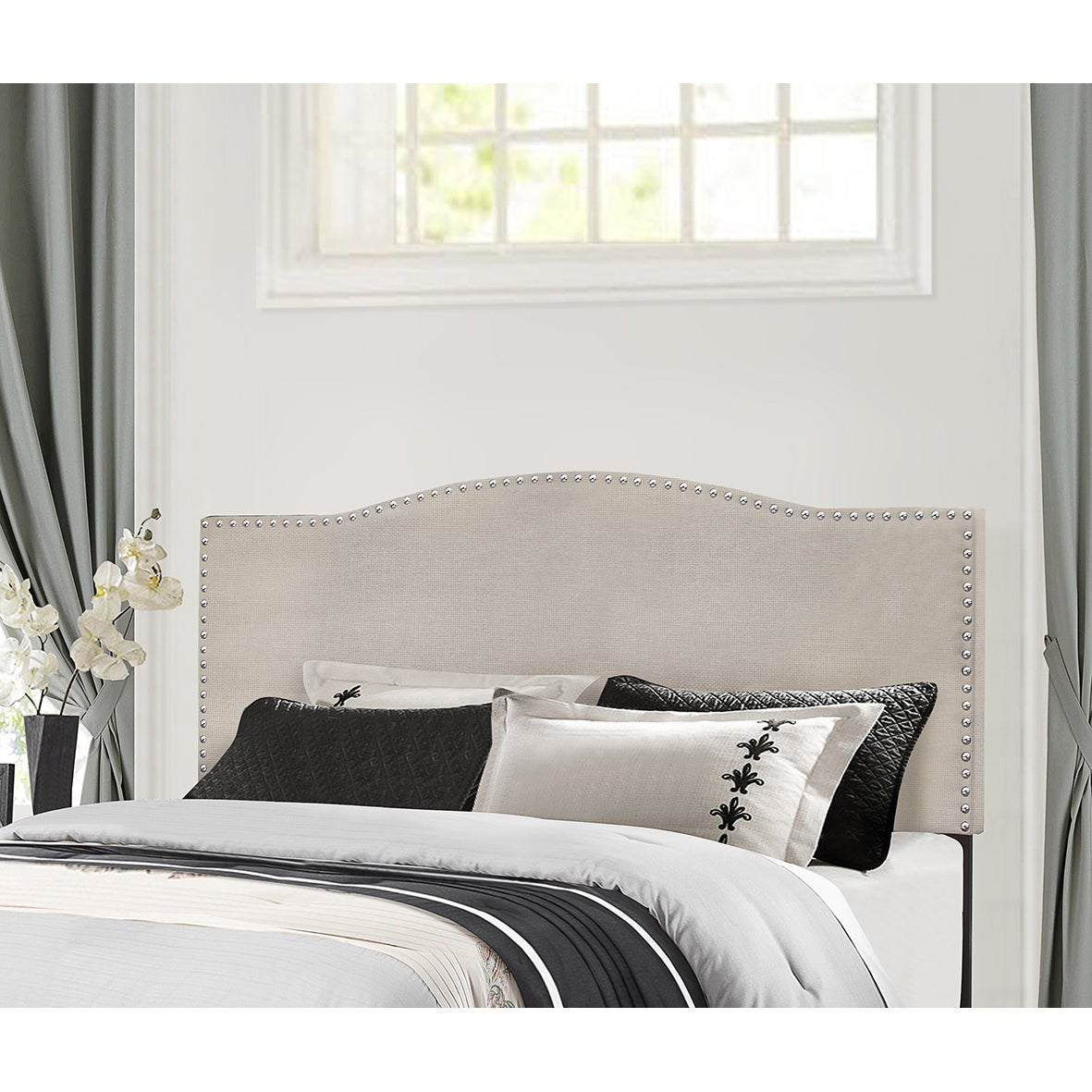 Hillsdale Furniture Kiley Fog Fabric King Headboard - - 13769502