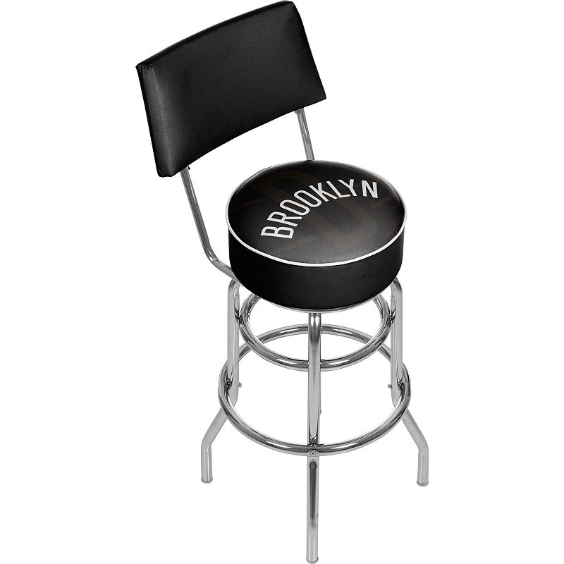 Brooklyn Nets Padded Swivel Bar Stool with Back