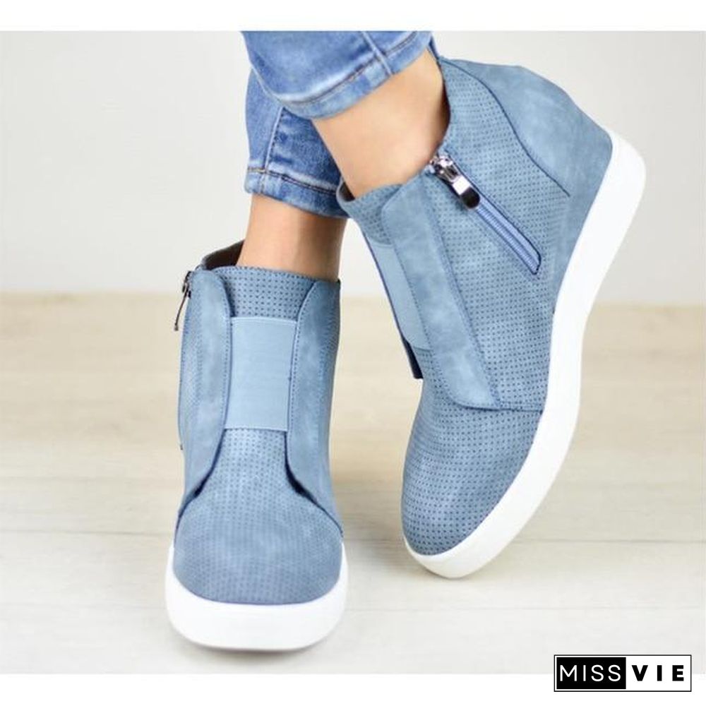 Chic Wedges Ankle Boots For Women Casual Platform Shoes Woman Plus Size Boots