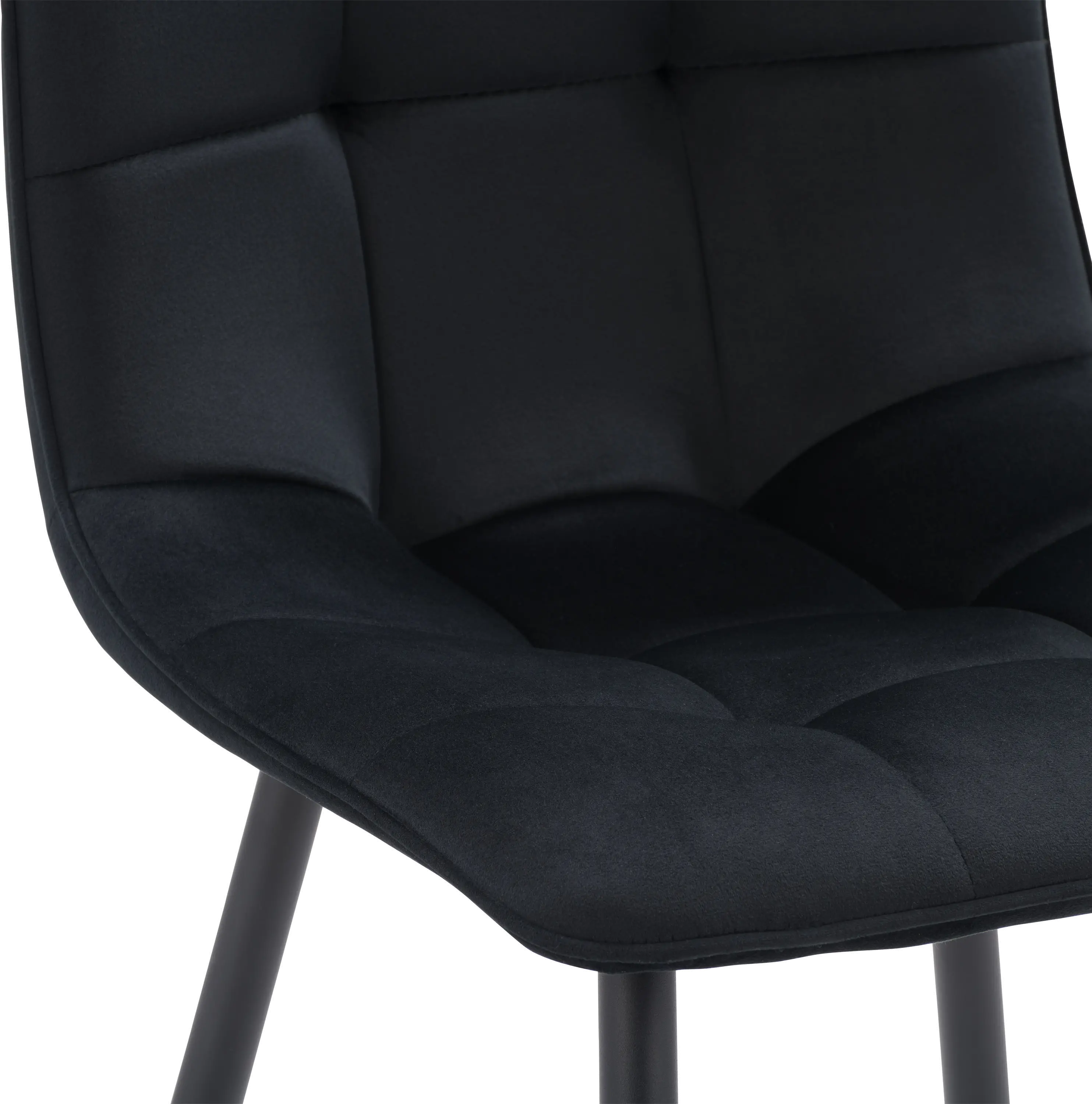 Nash Black Velvet Side Chair， Set of 2