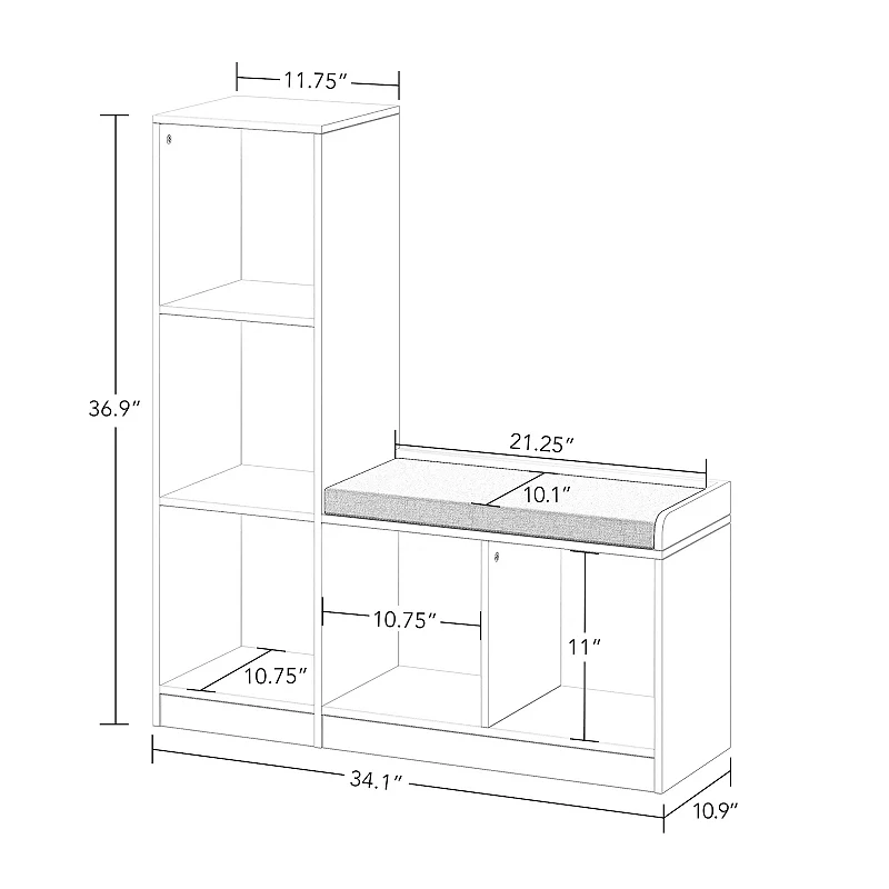 RiverRidge Kids 5-Cubby Storage Bench