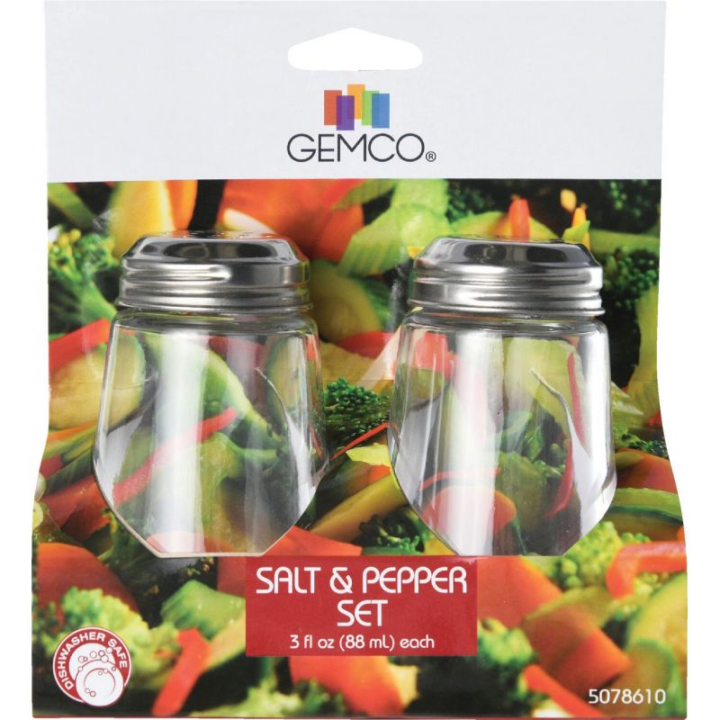 Gemco Glass Saltamp Pepper Shaker Set 3 Oz. Clear