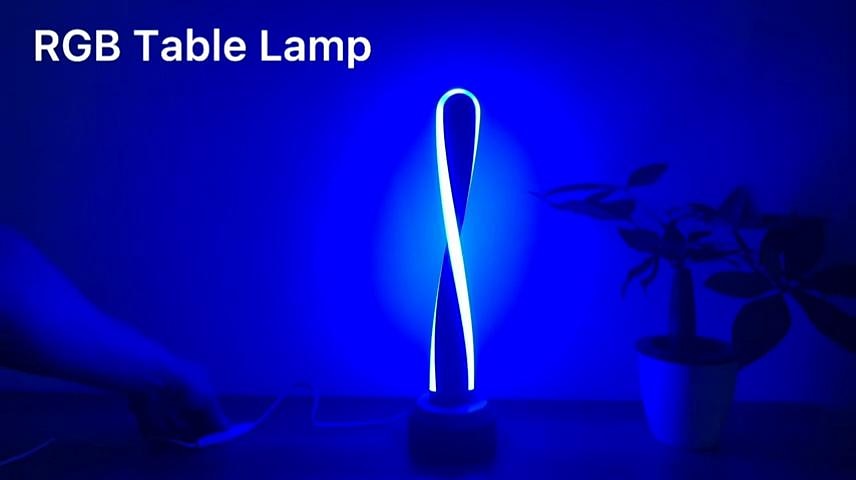 Table Lamp RGB Wood Lamp Bedside Lamp 16 Color Conversion Lamp or Three Color Lamp Optional Natural Beech Night Lamp in Living Room and Bedroom Creative Home Decoration USB 5V