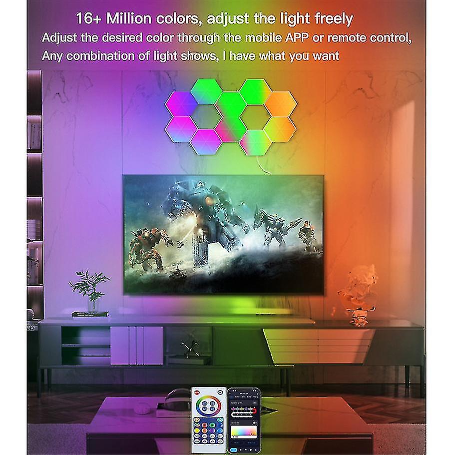 Hexagon Lights Led Wall Panels Rgb Gaming Lights Panel Hex Tiles