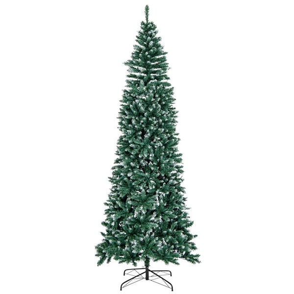 Costway 5FT/6FT/7FT/9FT PreLit Christmas Tree Hinged Slim Pencil Xmas