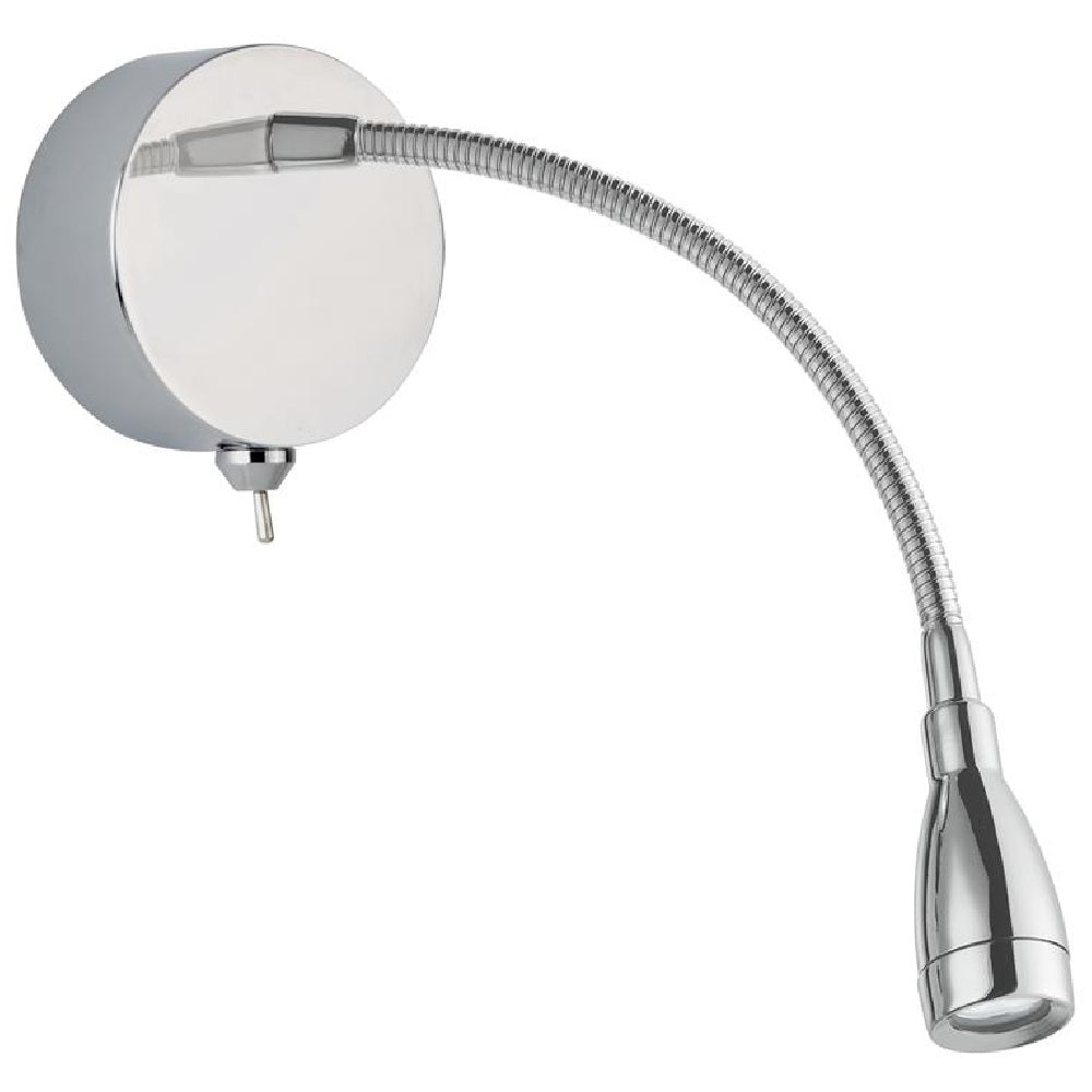 Britalia BR9917CC LED Polished Chrome Modern Flexible Switched Reading Wall Light