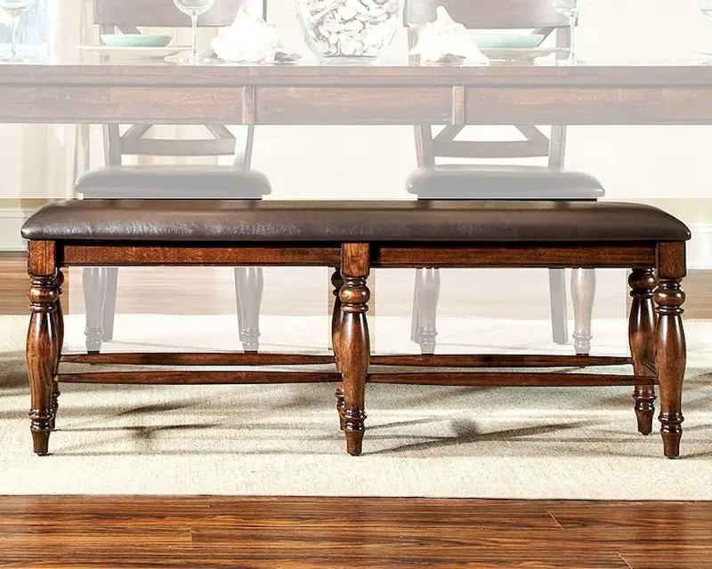 Mango and Brown Traditional Dining Bench - Kingston