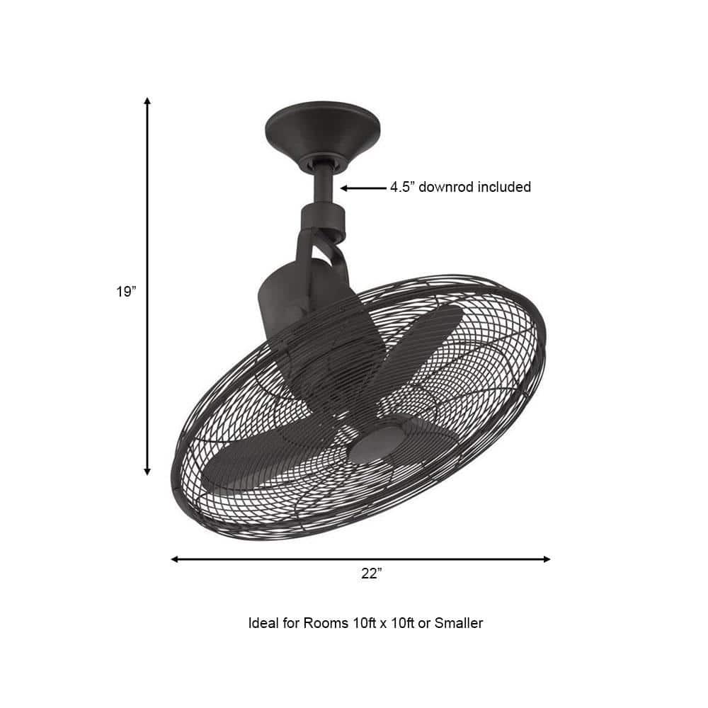 Home Decorators Collection Bentley III 22 in IndoorOutdoor Natural Iron Oscillating Ceiling Fan with Remote Control