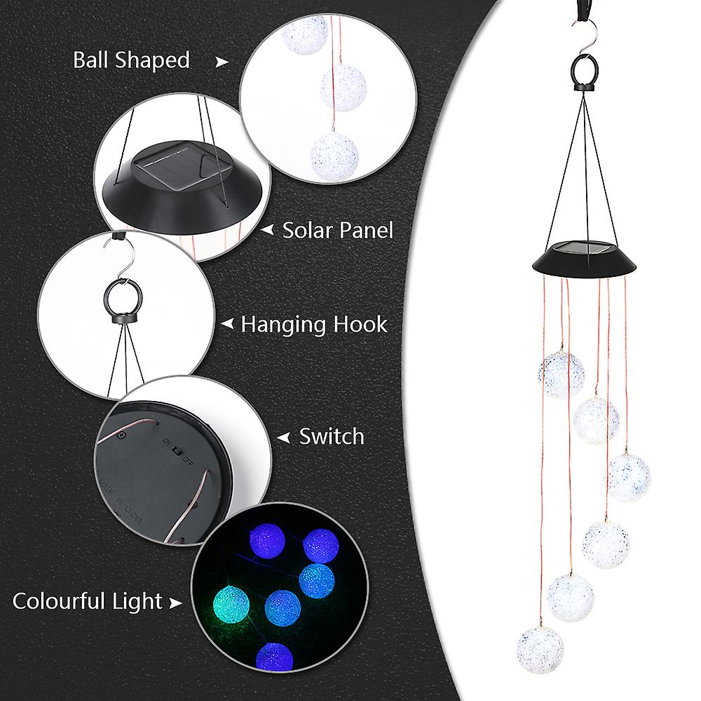 Ball Solar Wind Chimes Ball Color Changing Mobile Light Led Wind Chimes Waterproof Hanging Lights For Home Yard Night Garden Party Festival Decor