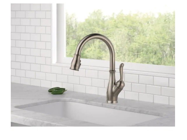 Delta Leland Single-Handle Pull-Down Sprayer Kitchen Faucet with ShieldSpray in Stainless