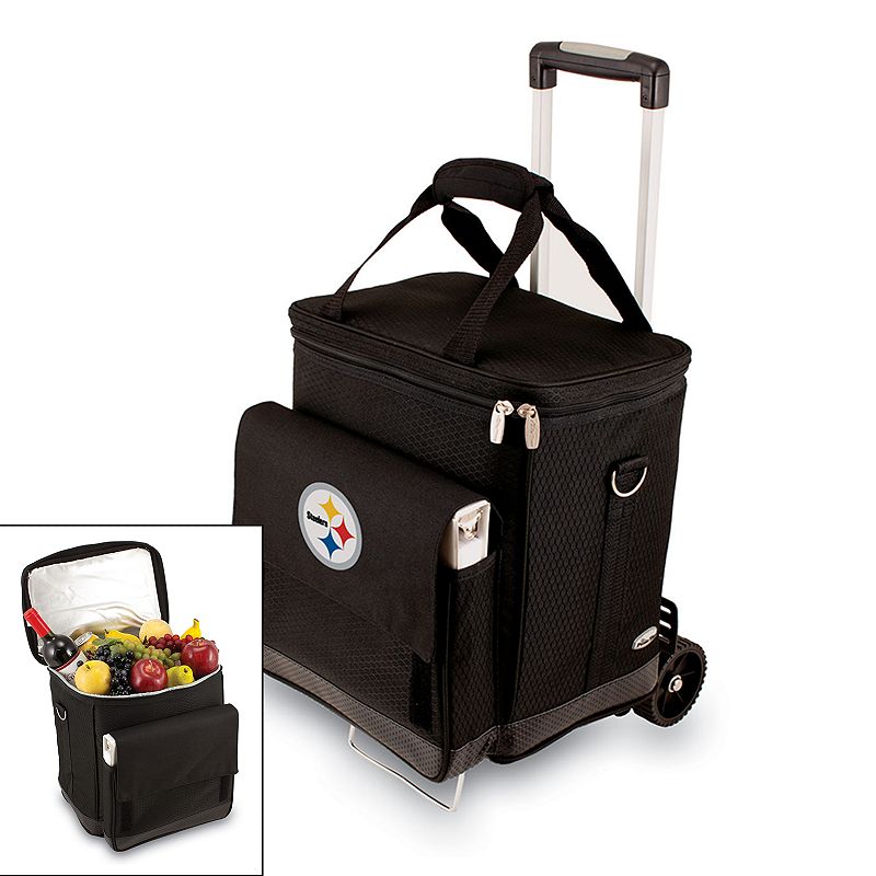 Picnic Time Pittsburgh Steelers Cellar Insulated Wine Cooler and Hand Cart