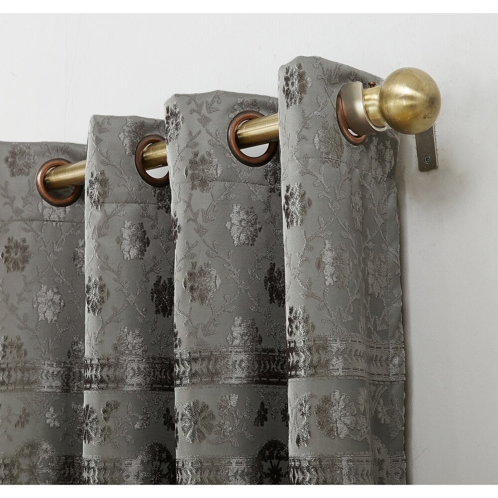 Sun Zero Elidah Velvet Medallion Blackout Grommet Curtain Panel  Single Panel
