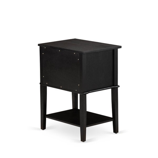 Wood Night Stand with 2 Wood Drawers for Bedroom - Stable and Sturdy Constructed (Finish Options Available)