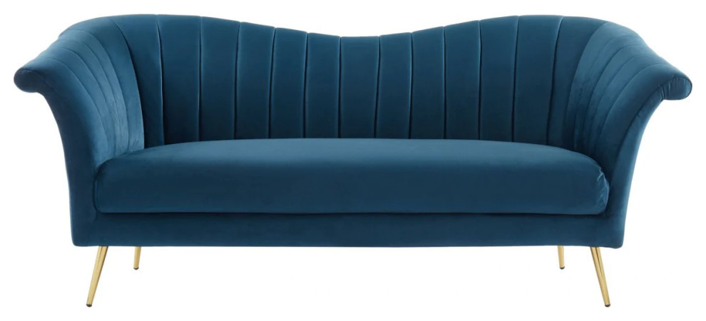 Angie Modern Blue Fabric Sofa   Midcentury   Sofas   by V.S.D Furniture  Houzz