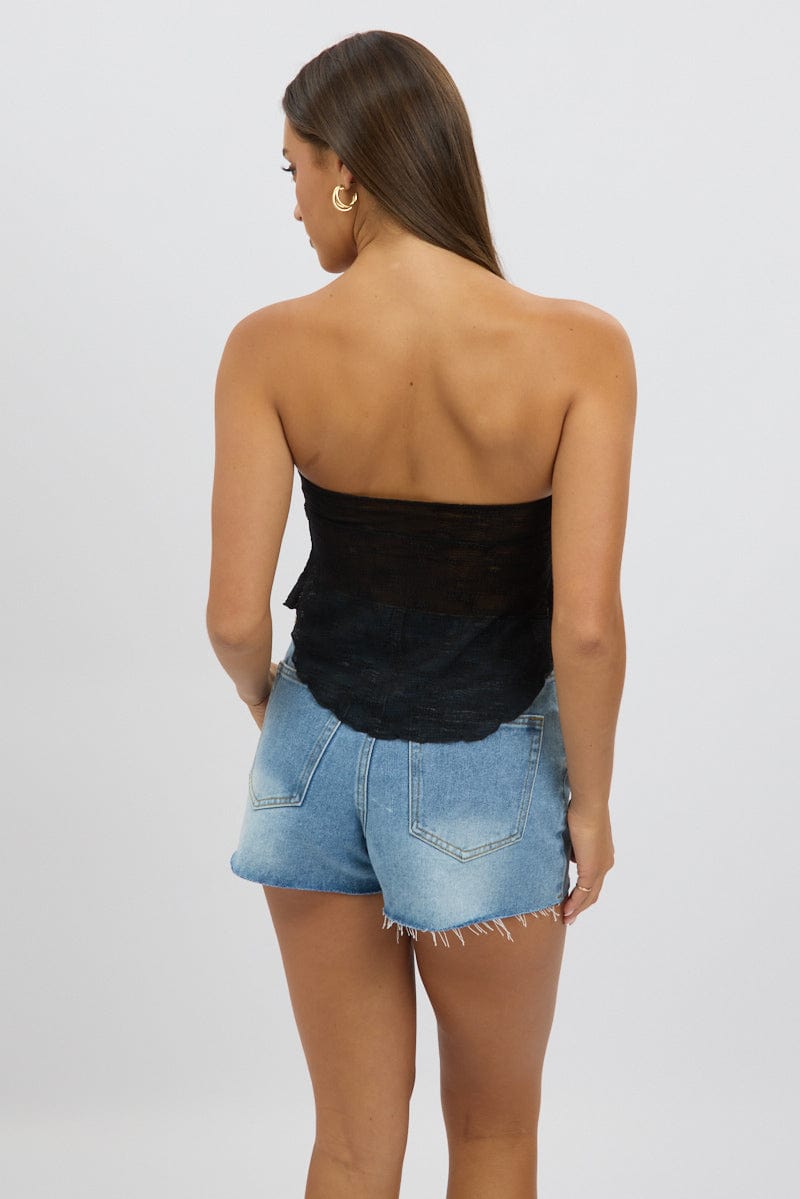 Black Boob Tube Top Lace