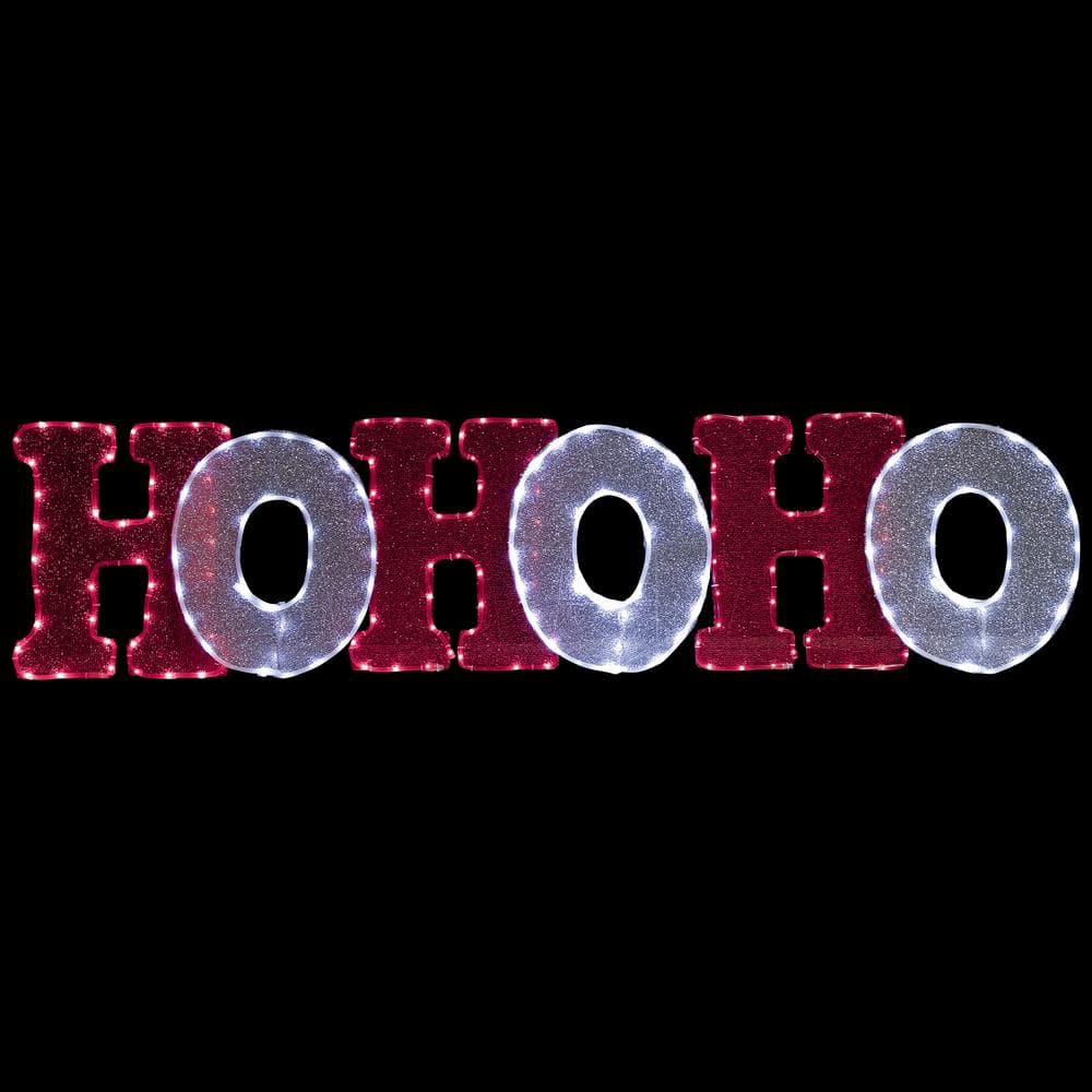 76.75 in. LED Lighted Ho Ho Ho Christmas Outdoor Decoration 35252100