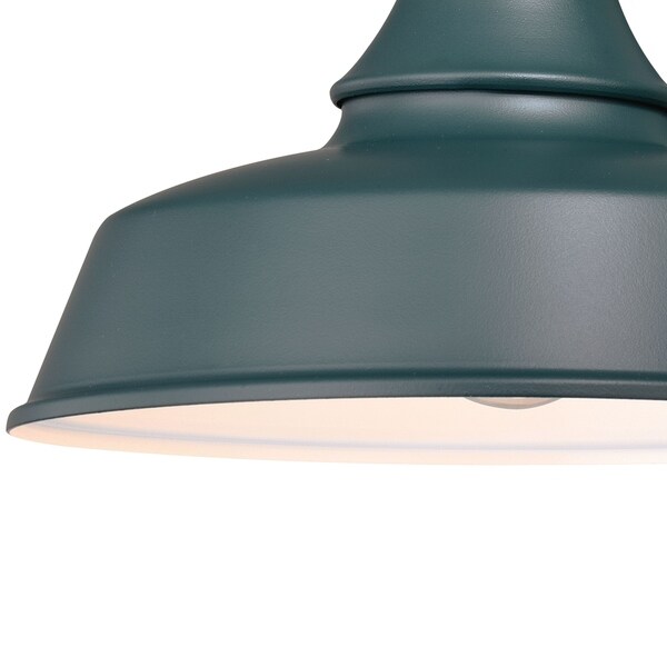 Dorado 1 Light Dusk to Dawn Green White Farmhouse Barn Dome Outdoor Wall Lantern - 9-in W x 13.25-in H x 9-in D Shopping - The Best Deals on Outdoor Wall Lanterns | 33447845