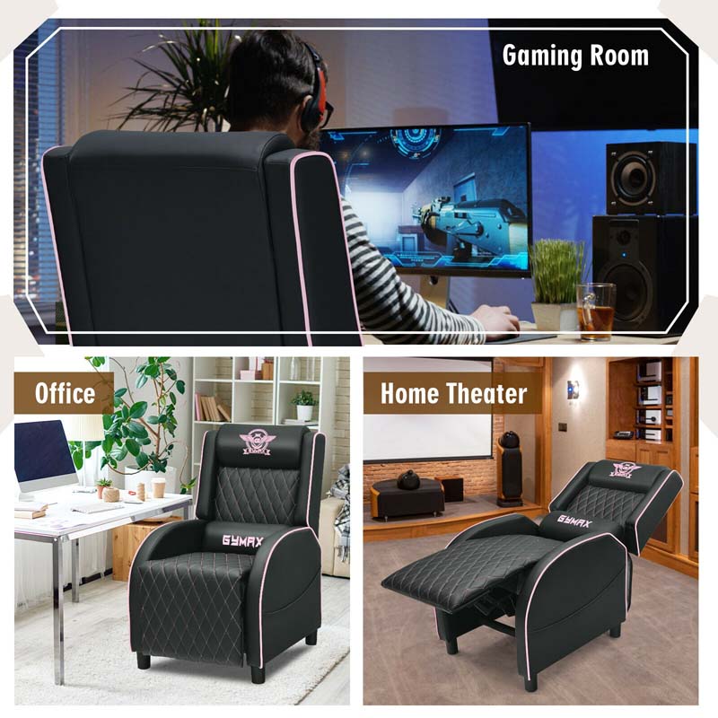 Massage Gaming Recliner Chair, PU Leather Gaming Sofa, Single Sofa, Lounge Sofa, Home Theater Seat with Adjustable Backrest & Footrest