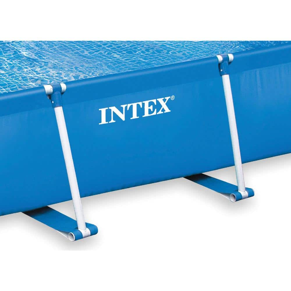 Intex 7 ft. x 5 ft. Rectangle Frame Above Ground 86 in. D Splash Swimming Pool with Intex Filter Pump 28270EH + 28637EG