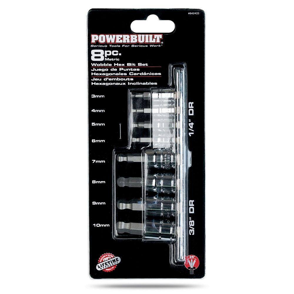 POWERBUILT Ball End Hex Bit Socket Set (8-Piece) 642403