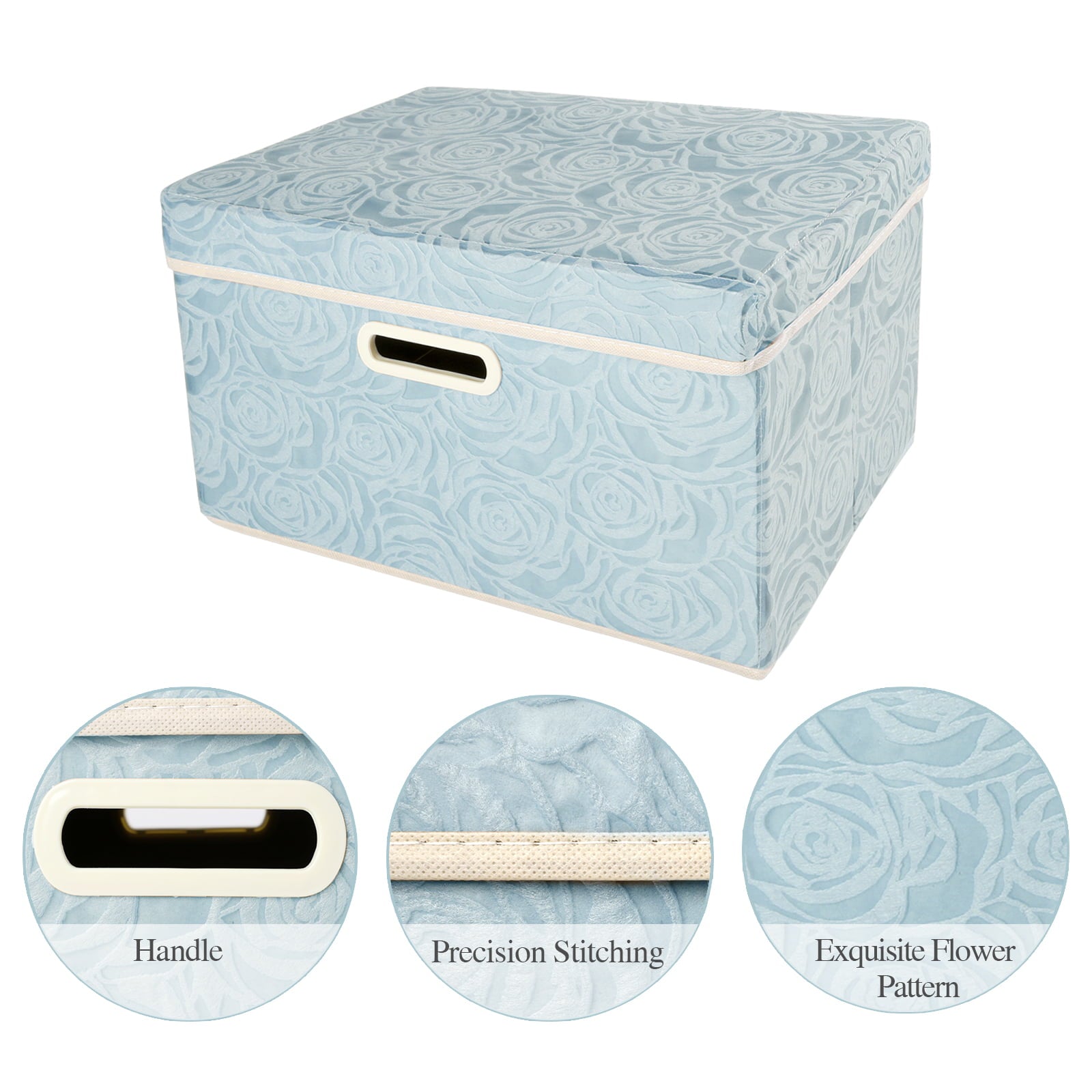 Collapsible Storage Bins with Lids Fabric Decorative Storage Boxes Cubes Organizer Containers Baskets