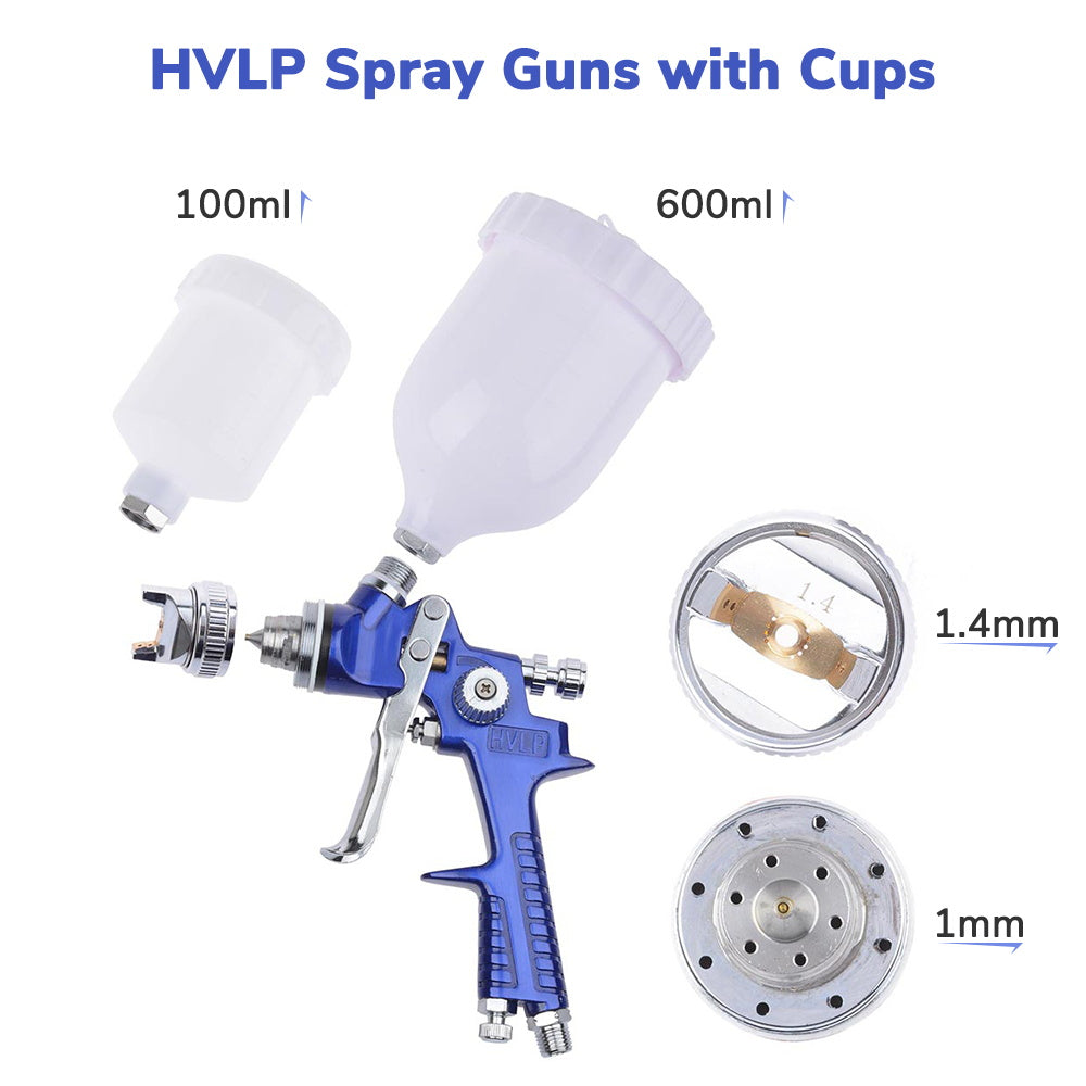 Yescom Automotive Paint Sprayers Gavity Feed HVLP Spray Gun Kit