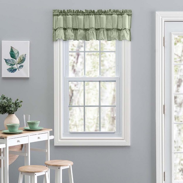 Rod Pocket High Quality Fabric Solid Color Window Ruffled Filler Valance 54 quot x13 quot Sage