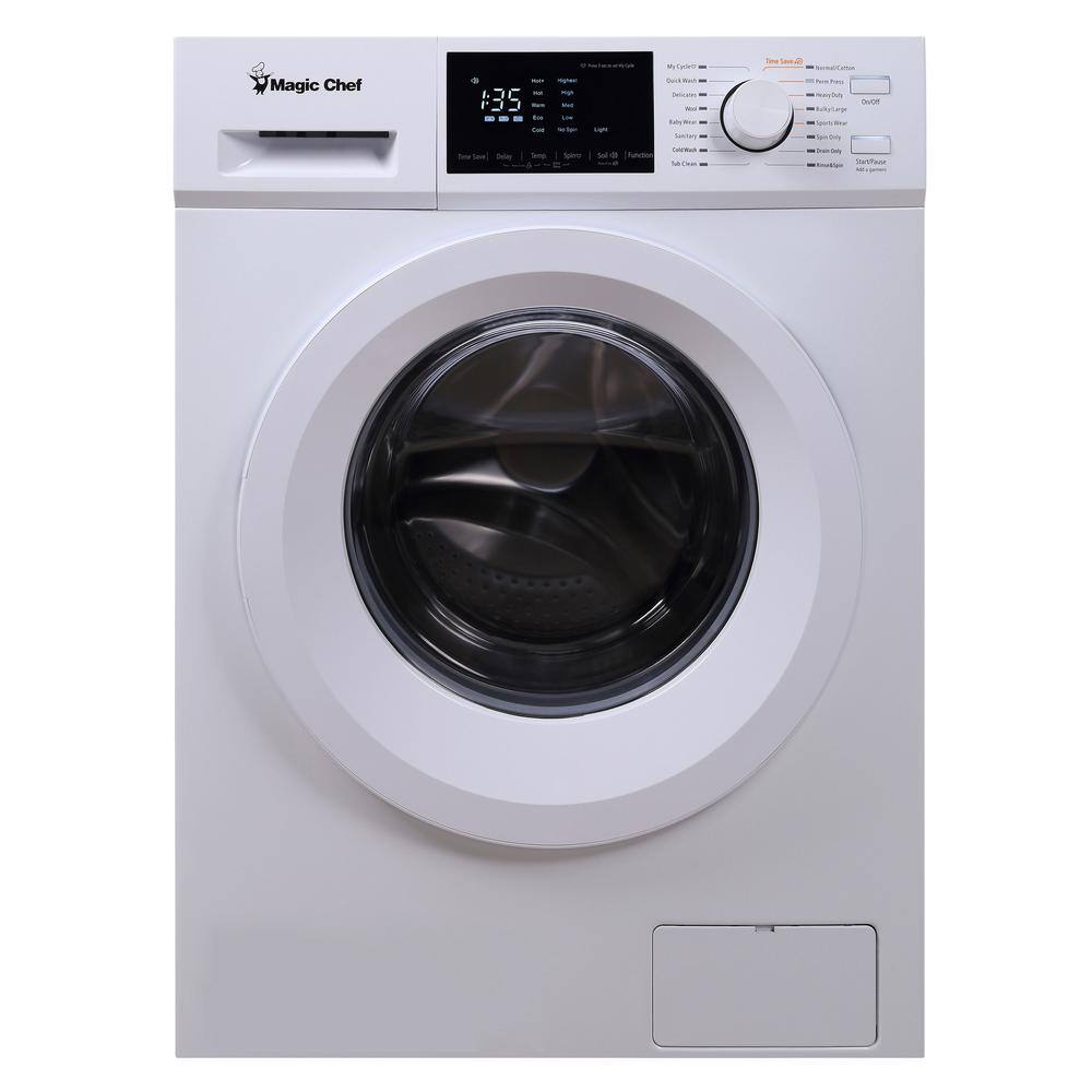 Magic Chef 24 in. 2.7 cu. ft. Front Load Compact Washer in White MCSFLW27W