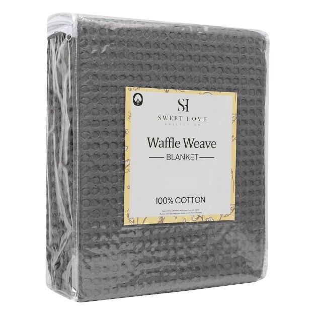 100 Cotton Blanket Luxurious Breathable Waffle Weave Design By Sweet Home Collection