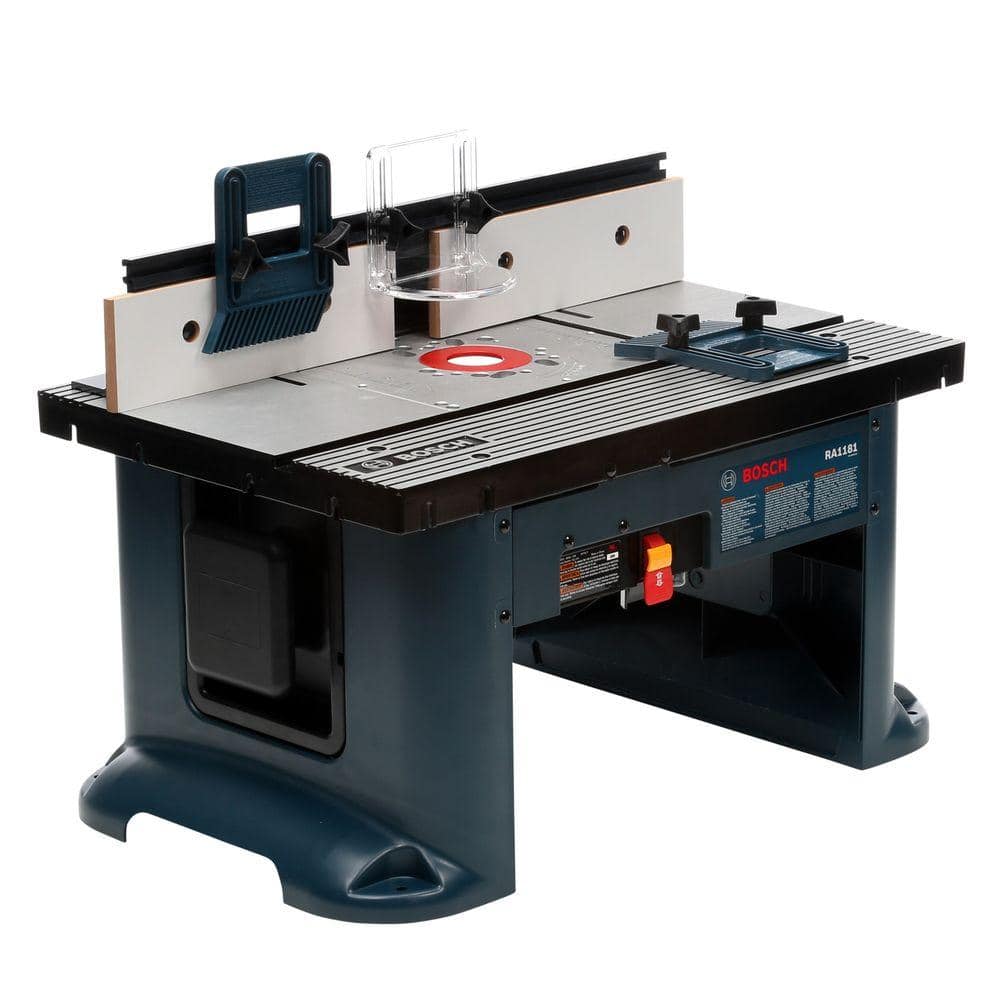 Bosch 27 in. x 18 in. Aluminum Top Benchtop Router Table with 2-1/2 in. Vacuum Hose Port RA1181