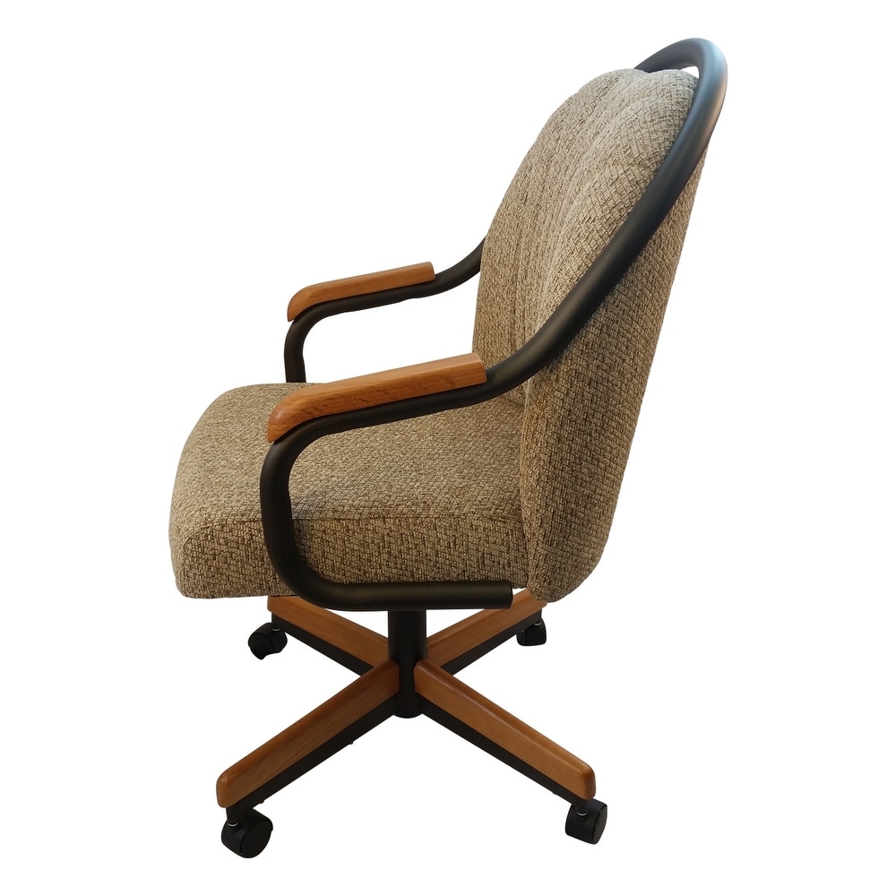 Caster Chair Company Bently Caster Arm Chair in Wheat Tweed Fabric